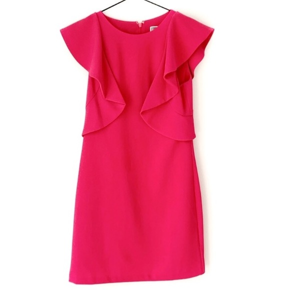 Chelsea28 Pink Rose Ruffle Shift Dress Size 12 - Picture 6 of 9